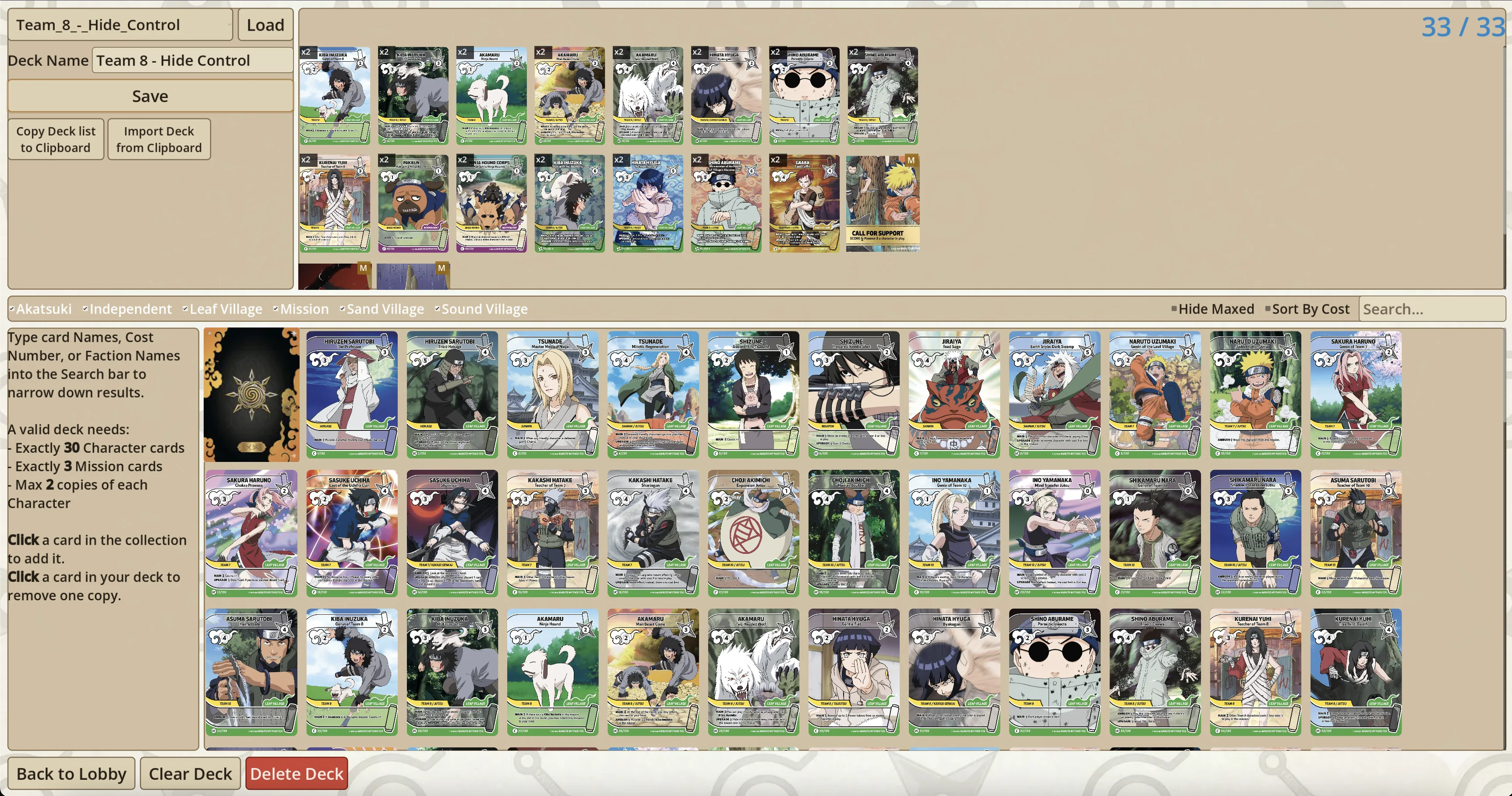 Naruto Mythos TCG Simulator gameplay, gallery image 4